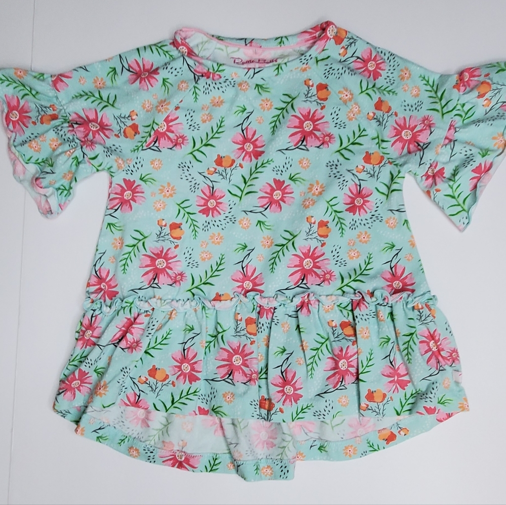 Ruffle Butts High Low Flower Ruffle Top
